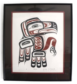 Harry C. Choquette, Signed, Raven Serigraph, L.E. 66/500, Northwest Coast Native American Fine Art