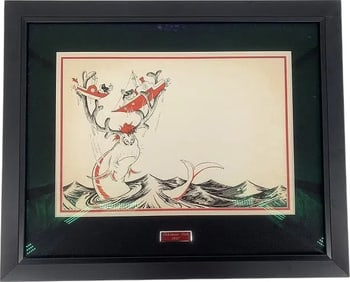 Dr Seuss Dilemma Fish Hand Pulled Serigraph On Paper 2010 With COA Limited Edition 123/295