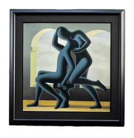 Kostabi, Golden Kiss, Contemporary Screenprint, Signed