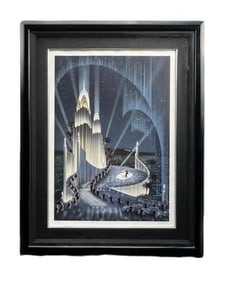 Robert Hoppe, The Chrysler Building, Art Deco Serigraph, Limited Edition 51/390, Signed