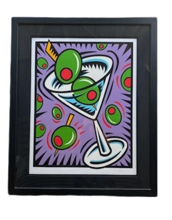 Burton Morris, Martini State I (Purple) Serigraph, L.E. 11/99, Pop Art Collectible Fine Art (1 of 8)