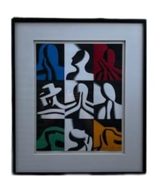Mark Kostabi, 1997, Conversation Pieces, Abstract Pop Art, Screenprint, Limited Edition 210/300