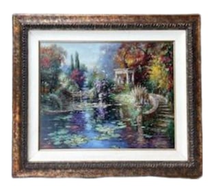 Cao Yong, Garden of Versailles Water Garden, Impressionist Giclée Print, Signed