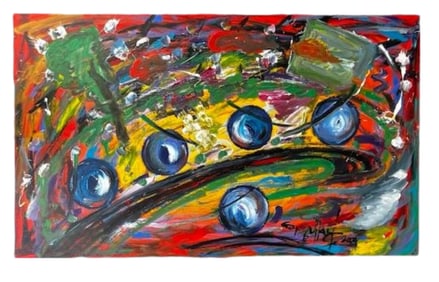 Signed Abstract on Canvas, 2004, Oil Paint