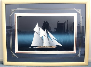 "Classic Schooner at Sea" - Maritime Sailing Ship, Limited Edition 220/300, Signed, Print