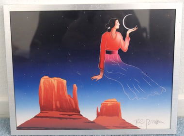 R.C. Gorman, "Daughter of the Moon", Native American, Lithograph, Pencil Signed