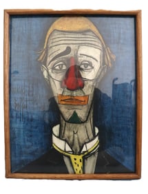 Bernard S. Buffet, Clown (or "Tête de Clown" / "Head of a Clown"), Print, Signed