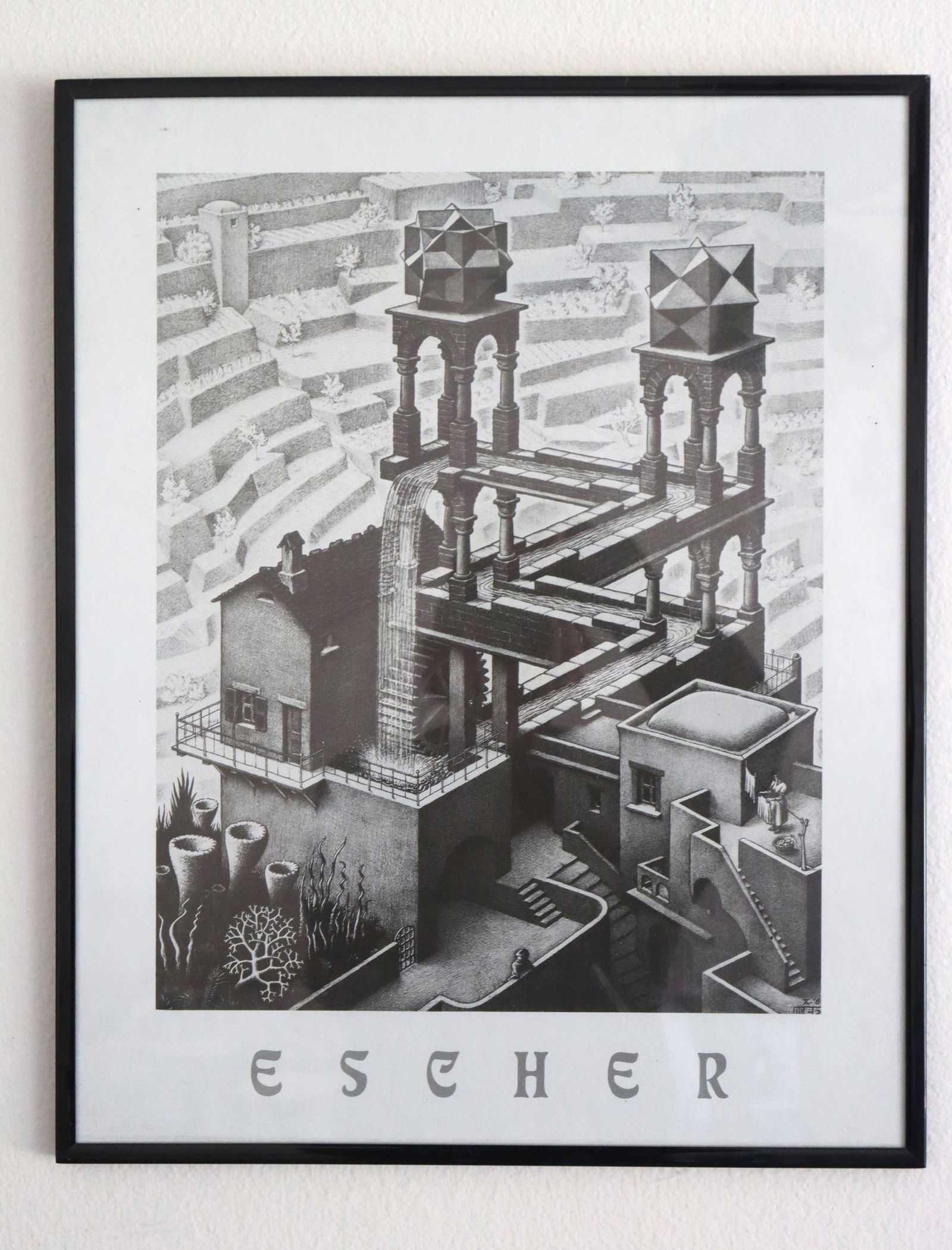 M.C. Escher 1961 Waterfall Signed Lithograph Dutch Surrealist Paper M.C. Escher 1961 Waterfall (1 of 3)