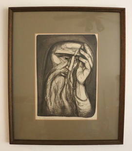 Amen, Signed, Patriarch #2 Lithograph, L.E. 86/200, French Expressionist Contemporary Fine Art Print: Artist: Amen Description: Amen, c. 1990, Signed, Patriarch #2, French, Lithogra