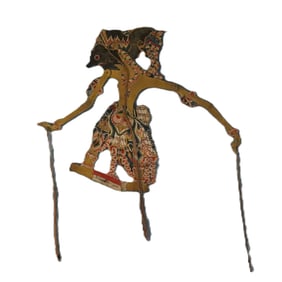 Vintage Indonesian Wayang Kulit Leather Shadow Puppet Traditional Folk Art