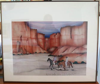 Michelle L. Bene (or M. Bene), Desert Riders, Lithograph, Signed