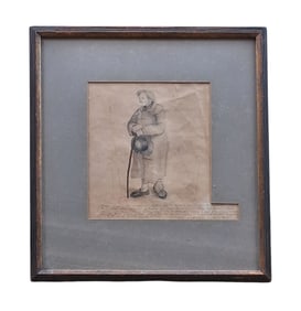 Portrait/Bio on Thomas Green British Royal Navy, 1797, Signed, 18th Century Naval Art/Document
