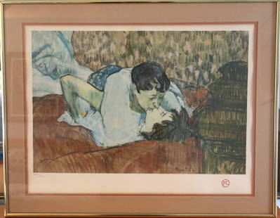 Henri de Toulouse-Lautrec, In Bed: The Kiss, Limited Edition (389/500), Hand Signed: Artist: Henri de Toulouse-Lautrec Description: Henri de Toulouse-Lautrec, In Be