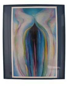 Georgia O'Keeffe, Blue and Green Music, Watercolor Print,