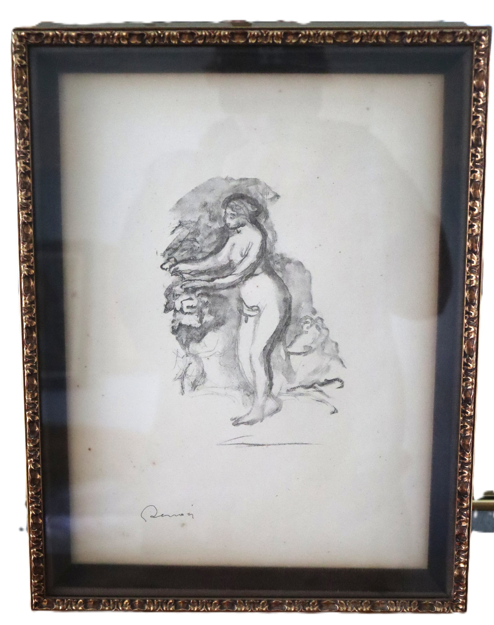 Pierre-Auguste Renoir, Sketch/Drawing, Print, Signed: Artist: Pierre-Auguste Renoir Description: Pierre-Auguste Renoir, Unknown Title