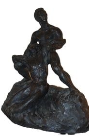 Theodore Schlandt, The Wrestlers, Sculpture, 1968, Limited Edition 74/200, Signed