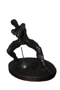 Thomas Holland, 1968, Signed, The Hammer Thrower, Sculpture, L.E. 56/300, American Modern, Bronze: Artist: Thomas Holland Description: Thomas Holland, 1968, Signed, The Hammer Th