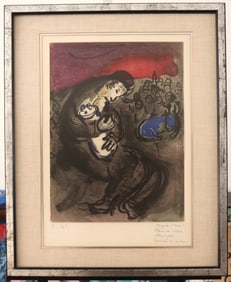 Marc Chagall, Undated, Peintre et Modèle, Figurative Lithograph, Original Color, Signed