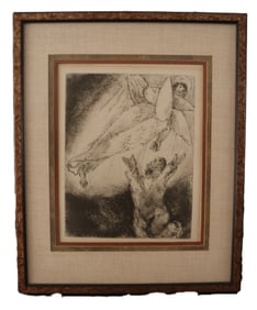 Marc Chagall, 1957, Jacob's Dream, Etching Print, Limited Edition, Signed