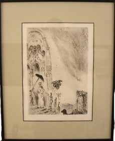 Marc Chagall, 1927, David and Bathsheba, Etching, Limited Edition, Signed