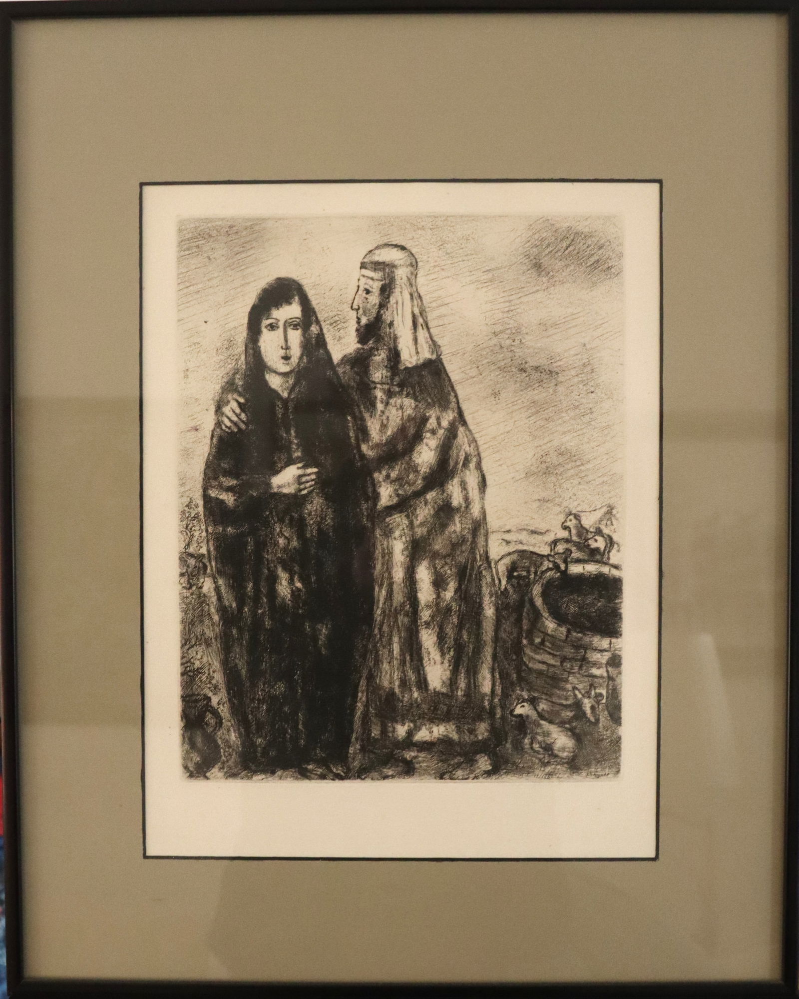 Marc Chagall, 1956, Rebecca and Eliezer Etching Print (1 of 3)
