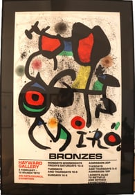 Joan Miró, 1972, Hayward Gallery Bronzes Exhibition, Abstract Lithograph Poster, Printed Signature