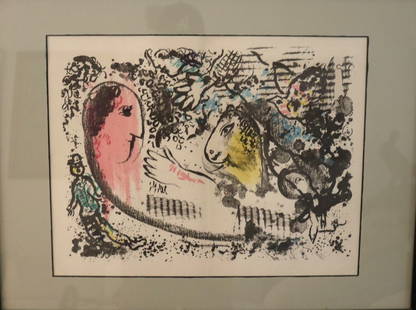 Marc Chagall, Mid-20th Century, The Circus Color Lithograph: Artist: Marc Chagall Description: Marc Chagall, Mid-20th Century, The Circus Colo
