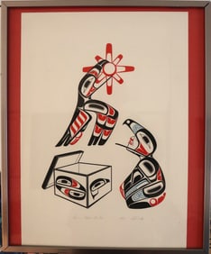 Art Collison, 1981, Raven Stealing the Sun Serigraph, Limited Edition 118/250,