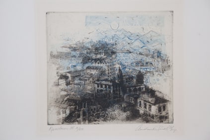Andrew T. Gerndt, Rivertown III, Etching, Print, Limited Edition 3/50, Signed