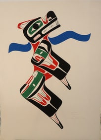 Frank Charlie, 1970s, Sea Lion Serigraph, Northwest Coast Indigenous Art