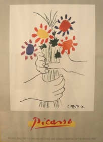 Pablo Picasso 1958 Bouquet of Peace Lithograph Hand Signed Modern Art