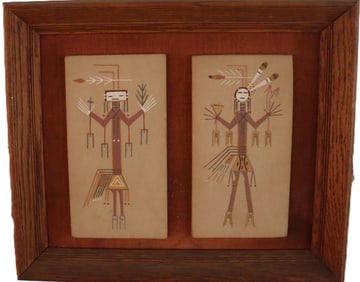 Native American Sand Painting Art, Southwestern Folk Art, Original