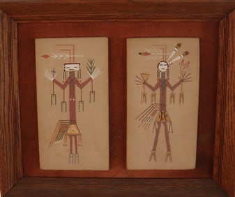 Native American Sand Painting Art, Southwestern Folk Art
