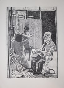 Red Grooms, 1976, The Artist and His Model, Lithograph, Limited Edition 33/75, Signed