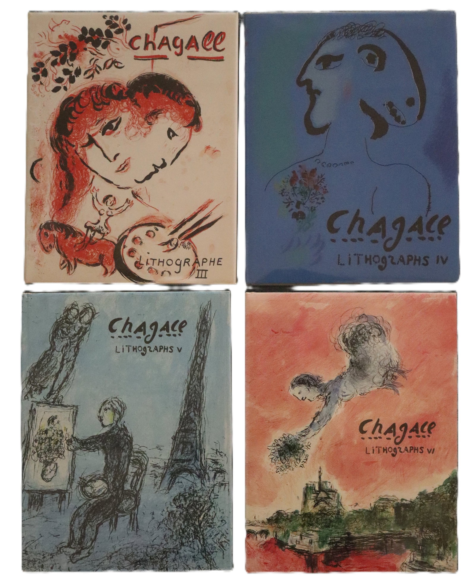 Marc Chagall, 1969-1986, Lithographs Volumes III-VI Book Set, Art Catalogue Raisonné (1 of 2)