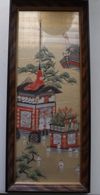 Japanese Festival Parade Float Ships, Embroidery Textile Art, Original