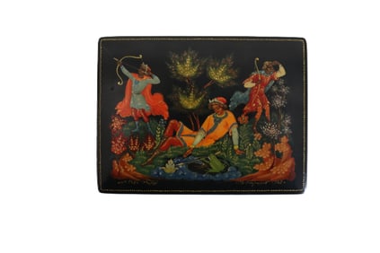 Russian Lacquer Box, Miniature Painting, Folk Art