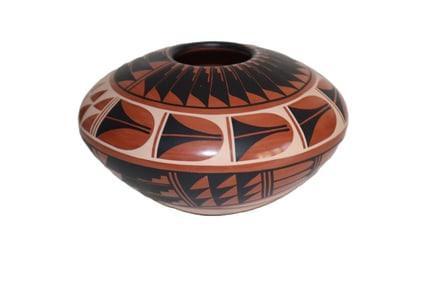 G. Sandia Jemez, Native American Pottery, Handcrafted Vase, Original, Signed