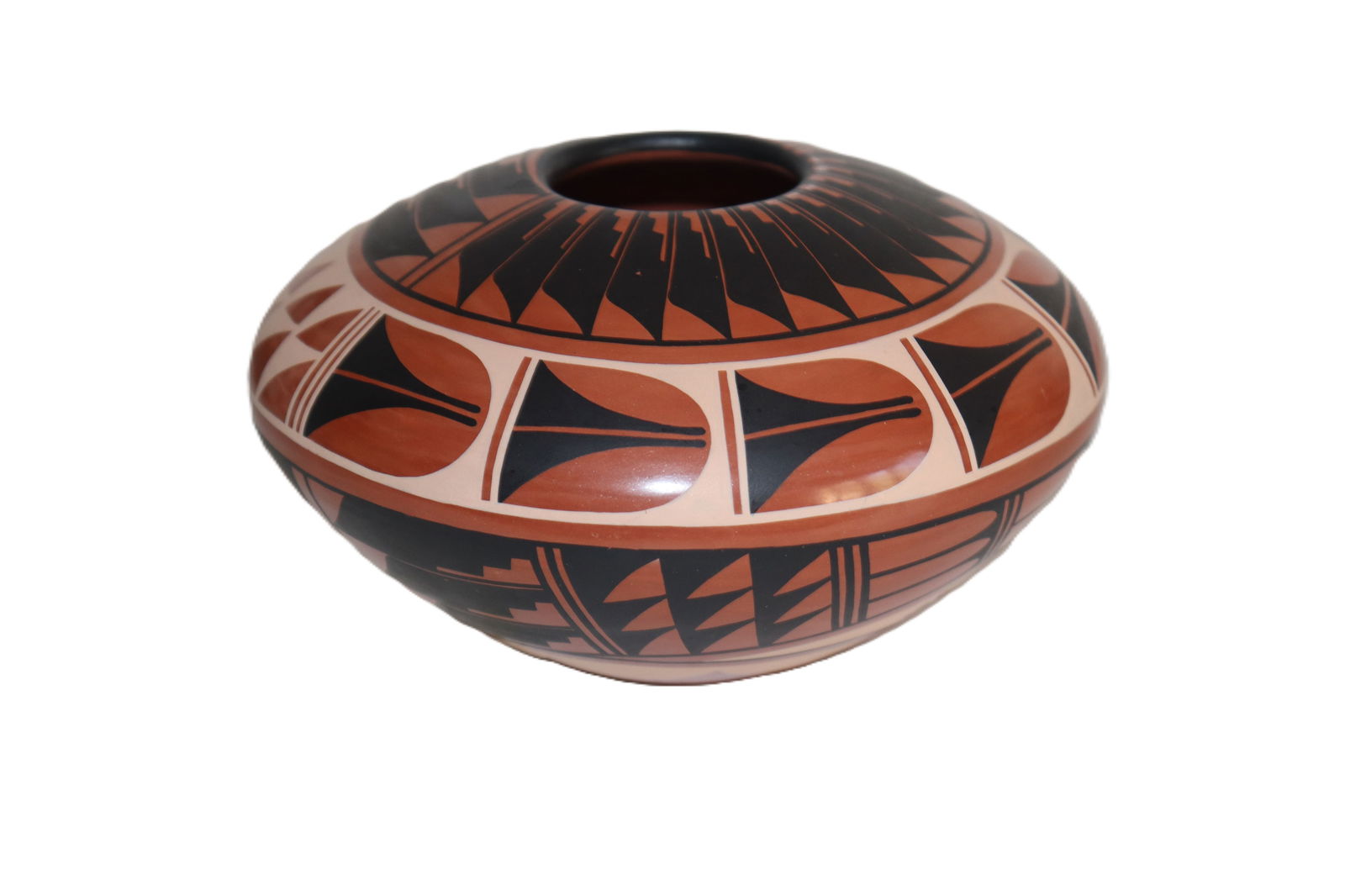 Geraldine Sandia, Jemez Pottery Vessel, Signed, Pottery, Native American, Tribal Art, Clay Pigment (1 of 3)