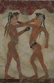 The Boys' Boxing Match, Fresco Reproduction, Print