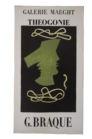 Georges Braque, 1955, Theogonie Exhibition Poster, Cubist Lithograph, Original Print, Printed