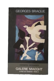Georges Braque, 1962, Derniers Messages Exhibition Poster, Abstract Birds Lithograph