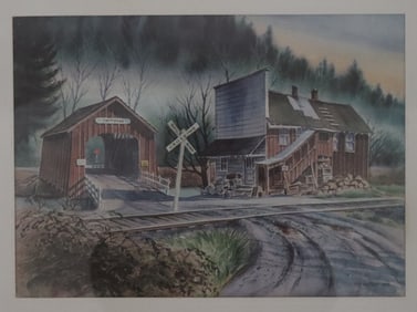 Mel Vincent, 1974, Signed, Oregon Series One Print Thirteen Chitwood, Lithograph, American Regionali