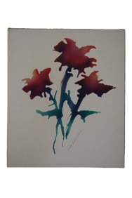 Judith Lichtman, Abstract Floral Painting, Original Mixed Media Art, Signed Studio Work