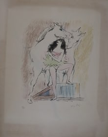 Marcel Vertès, c. 1940s, Signed, Nude with Horses, Lithograph, 184/250, French Art Deco