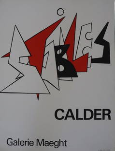 Alexander Calder, 1971, Galerie Maeght Exhibition Poster, Abstract Shapes: Artist: Alexander Calder Description: Alexander Calder, 1971, Galerie Maeght Exhi