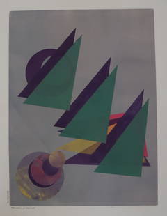 Armand Arseneau, 1986, Signed, Three Objects No Objections, Canadian, Serigraph, Geometric Abstract,: Artist: Armand Arseneau Description: Armand Arseneau, 1986, Signed, Three Objects