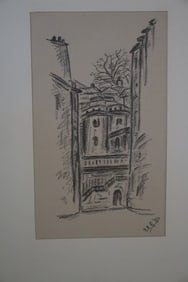 Alleyway Building, Drawing, Original, Signed