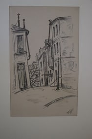 European Cityscape, Drawing, Original, Signed