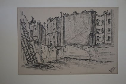 Urban Rooftops, Drawing, Original, Signed